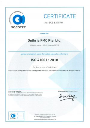 Guthrie FMC Pte Ltd_ISO Cert 41001_2024